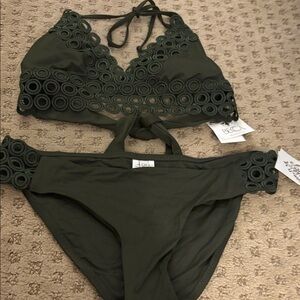 BECCA Olive Green Swim Set